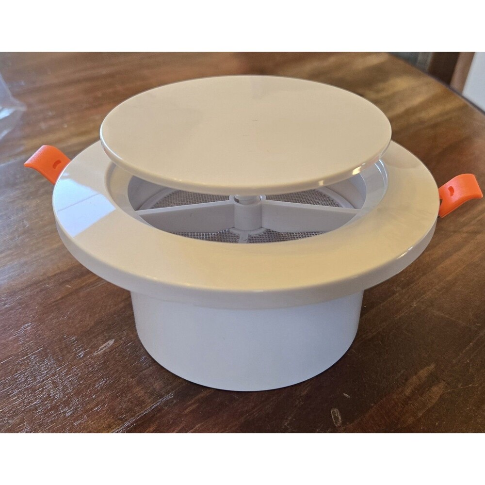 4" ABS Adjustable Soffit Vent Cover Round Air Vent w Fly Screen Spring HVAC Duct